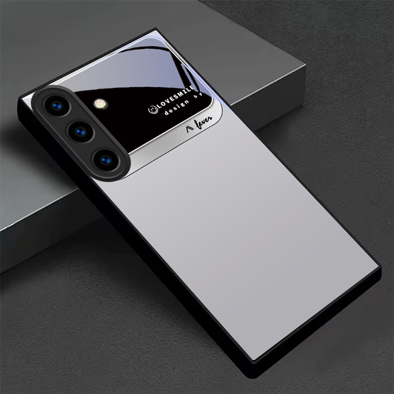 Phone Cases Typo - Monochrome Typo Block Black Glass Phone