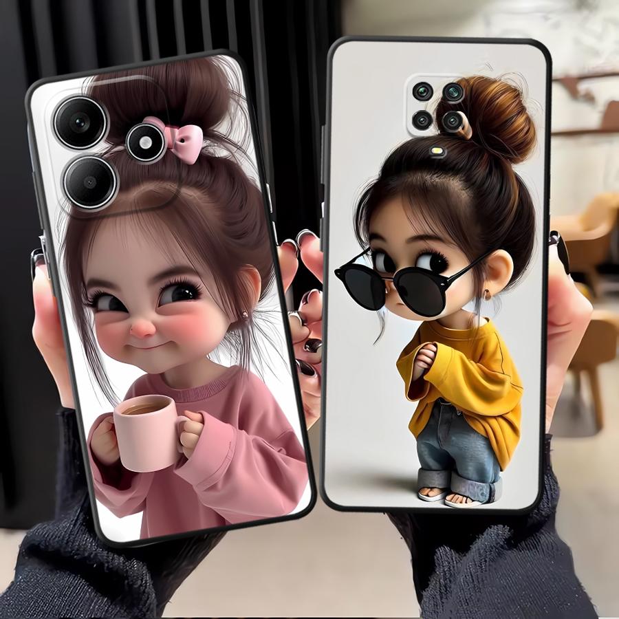 Phone Cases Girls - Cartoon Girl Pattern Funda Phone Cover