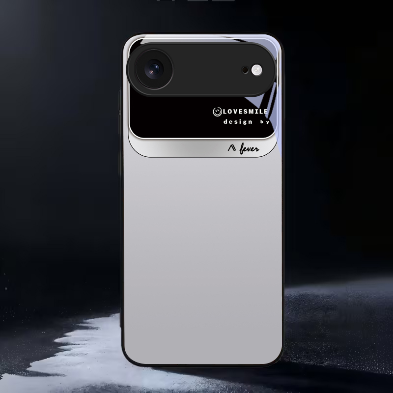 Phone Cases Typo - Monochrome Typo Block Black Glass Phone