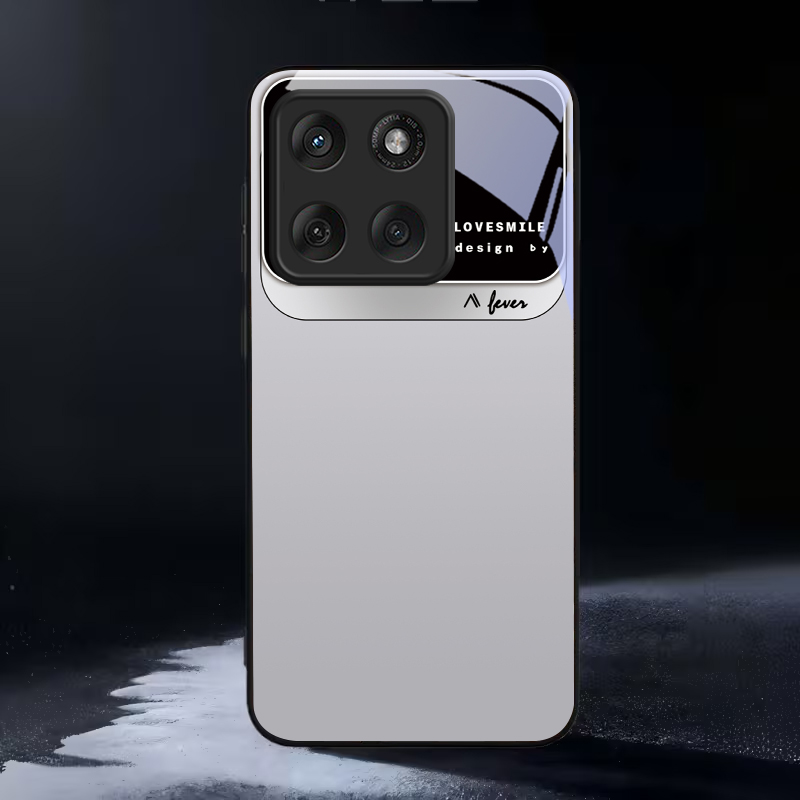 Phone Cases Typo - Monochrome Typo Block Black Glass Phone