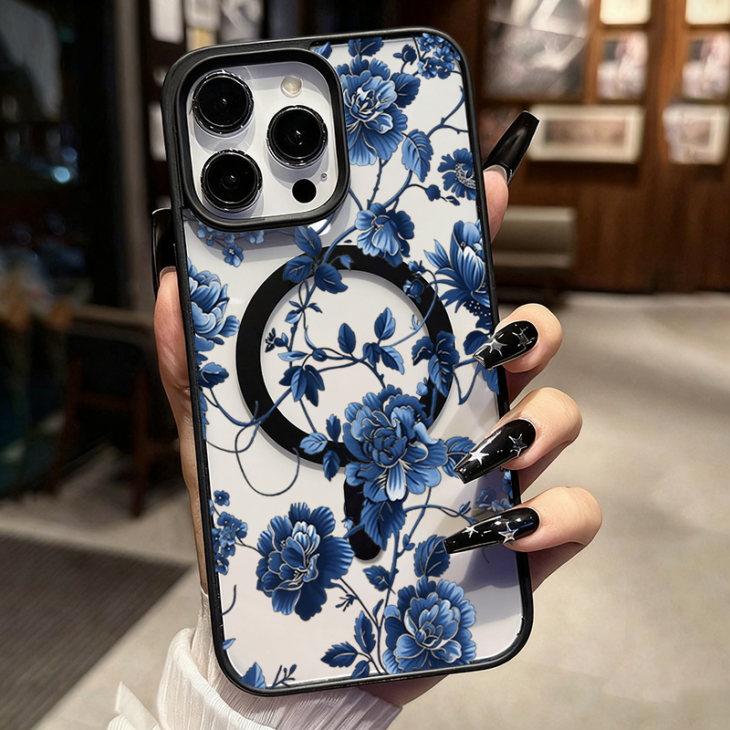 Luxury Vintage Blue Floral Mag - огляд і ціна Phone Cases Expensive