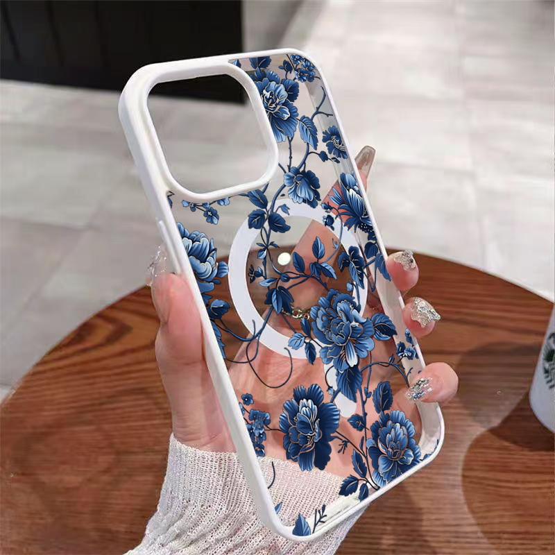 Luxury Vintage Blue Floral Mag - огляд і ціна Phone Cases Expensive