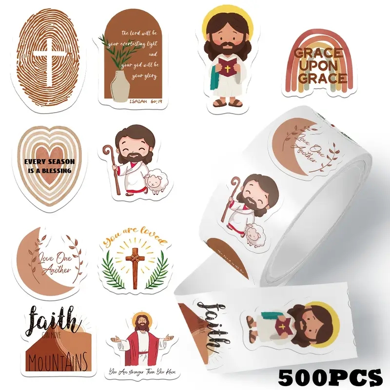 500pcs/roll Jesus Stickers Exq - огляд і ціна Phone Cases Jesus
