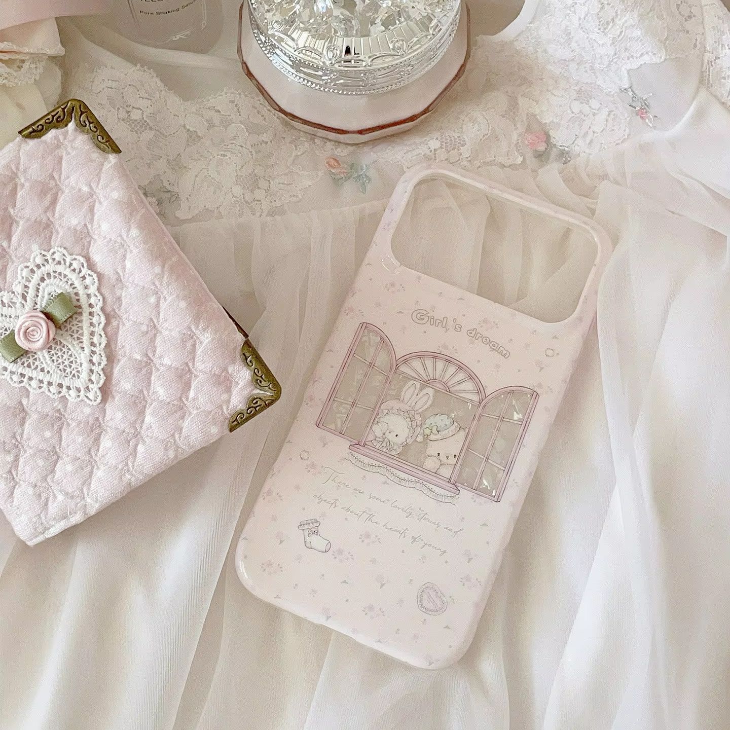 Kawaii Bunny Bear Floral Pink  - огляд і ціна Phone Cases Girls