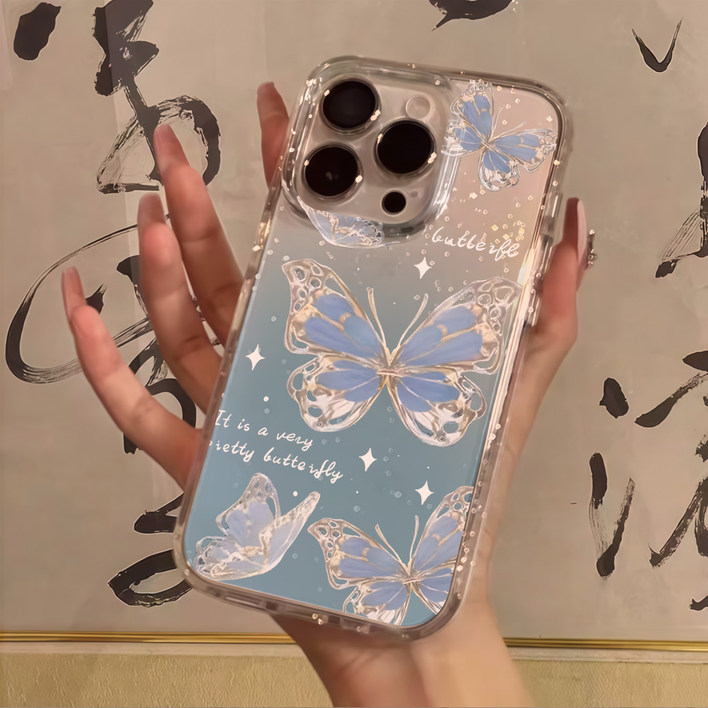 Luxury Blue Butterfly Clear Gl - огляд і ціна Phone Cases Expensive