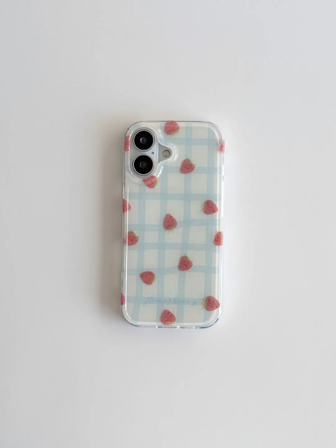 Fresh Blue Grid Pattern Strawb - огляд і ціна Phone Cases Expensive